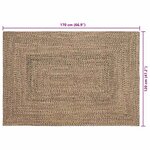vidaXL Tapis Naturel et noir 120 x 170 cm Jute