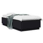 vidaXL Cadre de lit sans matelas noir 100x200 cm