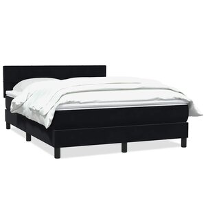 vidaXL Sommier à lattes de lit avec matelas noir 160x210 cm velours