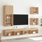 vidaXL Meuble TV avec lumières LED chêne sonoma 40 5x30x102 cm