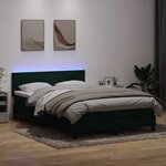 vidaXL Sommier à lattes de lit et matelas et LED vert foncé 160x220cm velours