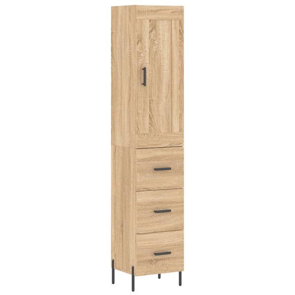 vidaXL Buffet haut Chêne sonoma 34 5x34x180 cm Bois d'ingénierie