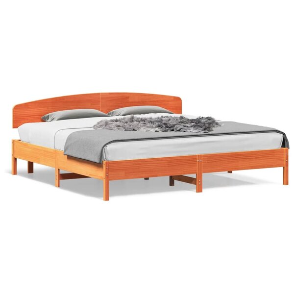 vidaXL Cadre de lit sans matelas cire marron 180x200cm bois pin massif