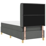 vidaXL Lit à ressorts avec matelas Gris foncé 80 x 200 cm tissu