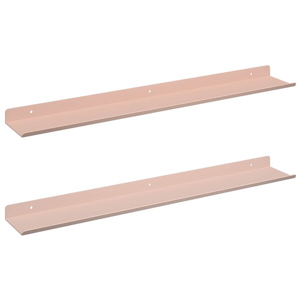vidaXL Étagère flottante 2 Pièces Rose 60 x 8 5 x 2 5 cm Acier
