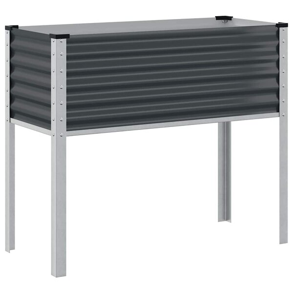 vidaXL Jardinière de jardin Anthracite 100x45x90 cm Acier