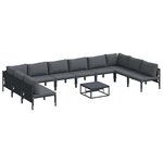 vidaXL Ensemble de canapé de jardin Anthracite Acier