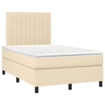 vidaXL Sommier à lattes de lit avec matelas Crème 120x200 cm Tissu