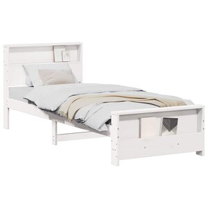 vidaXL Cadre de lit Blanc 75 x 190 cm Bois d'ingénierie
