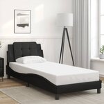 vidaXL Cadre de lit sans matelas Zadar noir 90x190 cm similicuir