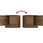 vidaXL Tables de chevet 2 Pièces Chêne marron 40x39x40 cm
