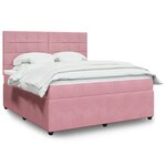 vidaXL Sommier à lattes de lit avec matelas Rose 180x200 cm Velours