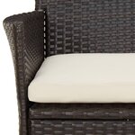 vidaXL Ensemble de bistro de jardin 5 Pièces coussins marron poly rotin