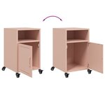 vidaXL Table de chevet rose 36x39x59 cm acier