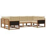 vidaXL Ensemble de canapés d'extérieur 6 pc Naturel et Beige