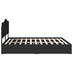 vidaXL Lit de Rangement Noir 200 x 200 cm Bois d'ingénierie