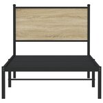 vidaXL Cadre de lit en métal sans matelas chêne sonoma 75x190 cm