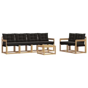 vidaXL Ensemble de canapés d'extérieur 7 pc Blanc et noir