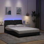 vidaXL Cadre de lit avec LED sans matelas gris foncé 120x200 cm tissu