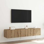 Rangements TV vidaXL avec lumières LED 2 Pièces Chêne Artisan 80x35x31 cm