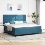 vidaXL Lit à ressorts avec matelas Bleu foncé 200 x 200 cm tissu