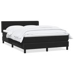 vidaXL Sommier à lattes de lit avec matelas noir 160x210 cm velours