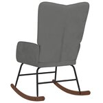 vidaXL Chaise à bascule Gris foncé Velours