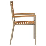 Chaises de jardin empilables vidaXL avec coussins (2 Pièces) - Beige en poly rattan