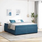 vidaXL Cadre de lit avec matelas Bleu foncé 180 x 200 cm Velours