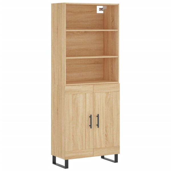 vidaXL Buffet haut Chêne sonoma 69 5x34x180 cm Bois d'ingénierie