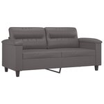 vidaXL Canapé à 2 places Gris 140 cm Similicuir