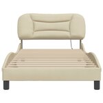 vidaXL Cadre de lit avec lumières LED crème 100x200 cm tissu