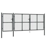 vidaXL Portal de jardin maille anthracite 400x175 cm acier galvanisé