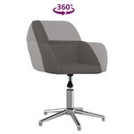 vidaXL Chaise pivotante de bureau Gris foncé Tissu