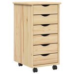 vidaXL Ensemble bureau et cabinet roulant MOSS 2 Pièces Marron
