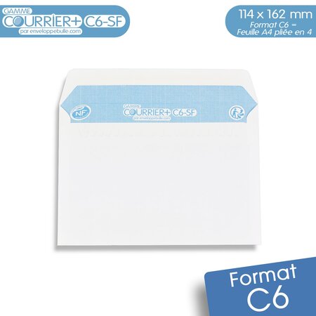 Lot de 100 enveloppes blanches c6 - gamme courrier+