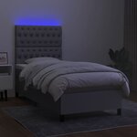 vidaXL Sommier à lattes de lit avec matelas et LED Gris clair 90x190cm