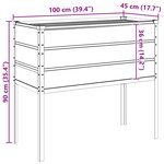 vidaXL Jardinière Gris clair 100 x 45 x 90 cm Acier galvanisé