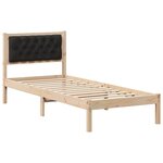 vidaXL Cadre de lit avec tête de lit Noir 90 x 190 cm Pin massif
