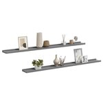 vidaXL Étagères murales 2 Pièces Gris 115x9x3 cm
