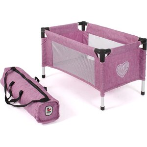 Bayer Chic 2000 652-62 - Lit de voyage pour poupées jean rose