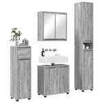 vidaXL Ensemble de mobilier de salle de bain 4 Pièces Gris Sonoma