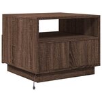 vidaXL Table basse avec lumières LED chêne marron 50x49x40 cm