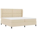 vidaXL Lit à ressorts avec matelas Crème 200 x 200 cm tissu