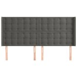 vidaXL Tête de lit avec oreilles Gris foncé 163x16x118/128 cm Velours