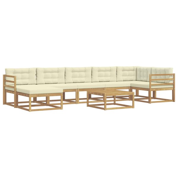 vidaXL Ensemble de canapés d'extérieur 8 pc Blanc et crème