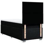 vidaXL Sommier à lattes de lit avec matelas Noir 90x200 cm Tissu
