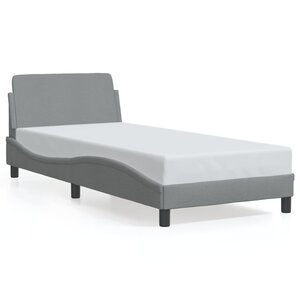 vidaXL Cadre de lit Dover gris clair 90x200 cm tissu