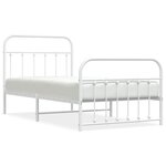 vidaXL Cadre de lit métal sans matelas et pied de lit blanc 100x190 cm