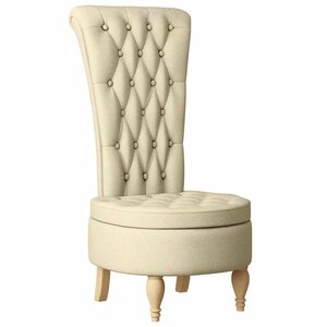 vidaXL Fauteuil à pantoufle Crème 56 5 x 70 x 110 cm tissu